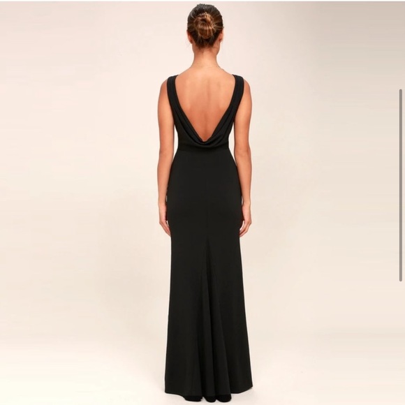 Lulu's Call My Name Black Backless Maxi Dress NWT - Picture 3 of 11